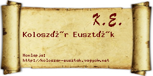 Koloszár Euszták névjegykártya